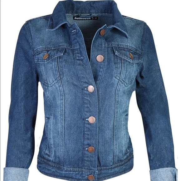 Dollhouse Jackets & Blazers - Dollhouse women’s jean jacket in dark wash